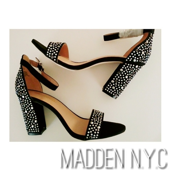 Madden Shoes - NWB Madden Black Silver Studded Ankle Strap